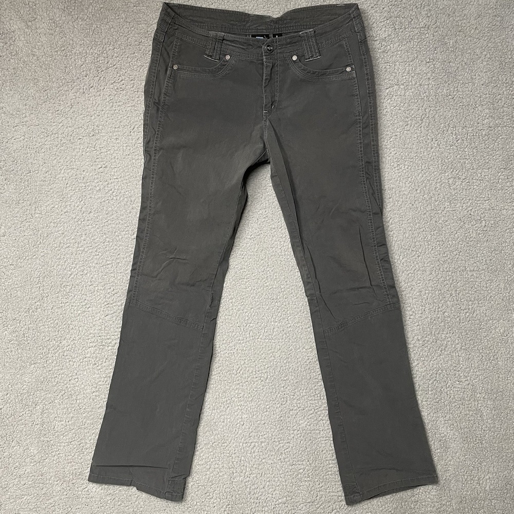 Kuhl Womens Grey Hiking Travel Pants RN 108846 Mid Rise Straight Leg Sz 8 32x31